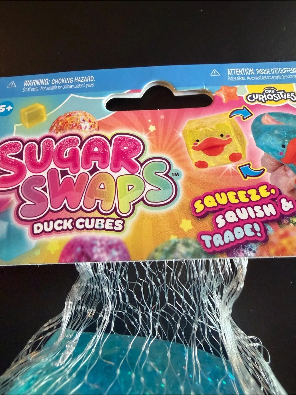 New Orb Curiosities Sugar Swap Duck Cubes Blue Squishy Glitter Toy 5+ Squeeze